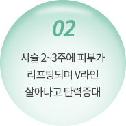 시술 2-3주에 피부가 리프팅되며 V라인 살아나고 탄력증대