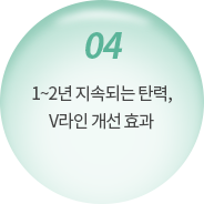 1-2년 지속되는 탄력, V라인 개선 효과